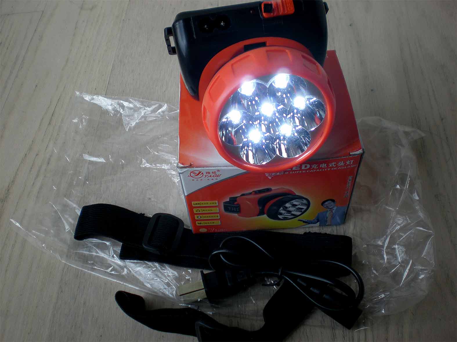 ไฟฉายคาดหัว YG3584 LED 7 ดวง,ไฟฉายคาดหัว (แสงขาว) YG-3584