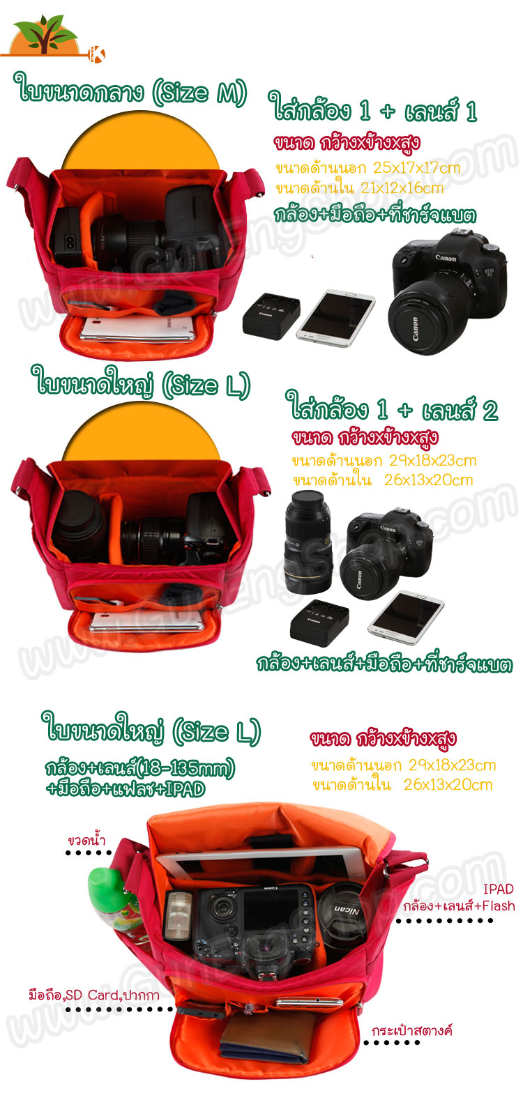 กระเป๋ากล้องกันน้ำลายน่ารัก รุ่นคาวาอี้ Kawaii สำหรับกล้อง Mirrorless DSLR 650D 60D 600D 70D 700D 5d3 ฯลฯ