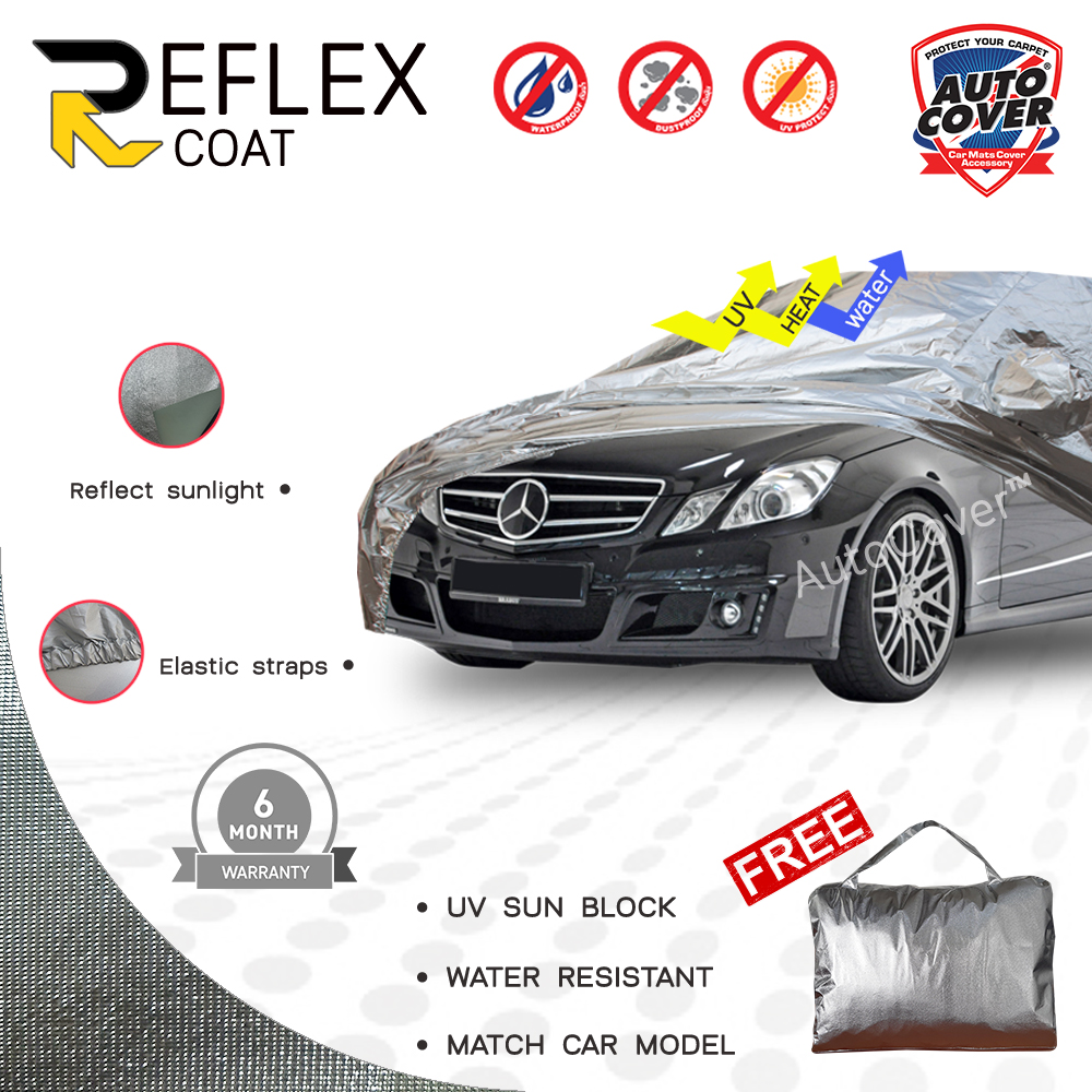 ผ้าคลุมรถเข้ารูป รถ MERCEDES BENZ E COUPE รหัส W207 ปี 2010-2016 ผ้าคลุมกันแดด กันไอร้อน กันน้ำ รุ่น REFLEX COAT