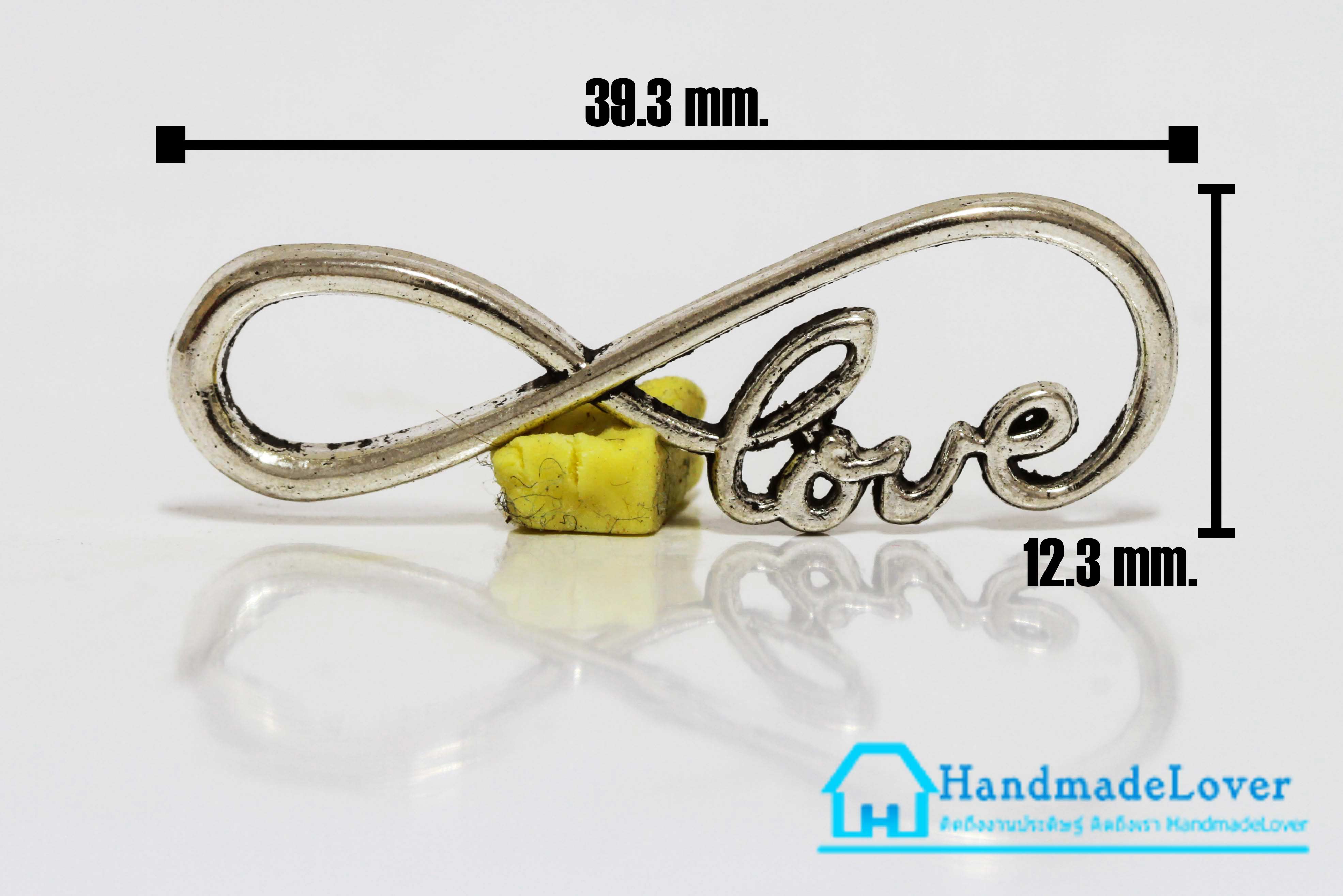 จี้โลหะ สีเงิน รูปอินฟินิตี้ เลิฟ (infinite love)