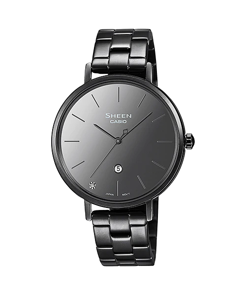 นาฬิกา คาสิโอ Casio SHEEN SAPPHIRE CRYSTAL คริสตัลแซฟไฟร์ SHE-4544 series รุ่น SHE-4544BD-1A ของแท้ รับประกัน1ปี
