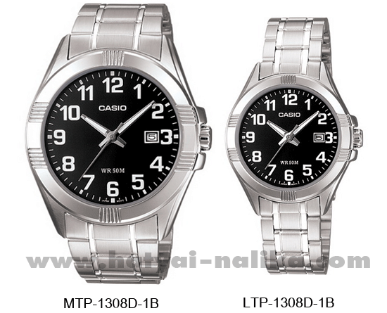 นาฬิกา คาสิโอ Casio SETคู่รัก รุ่น MTP-1308D-1B+LTP-1308D-1B ของแท้ รับประกัน 1 ปี