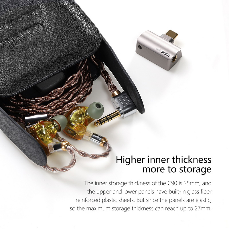 ขาย DD C90 เคสหนัง สำหรับเก็บหูฟัง ขนาดเล็กพกพาง่าย ระบบฝาพับแม่เหล็กสองด้าน