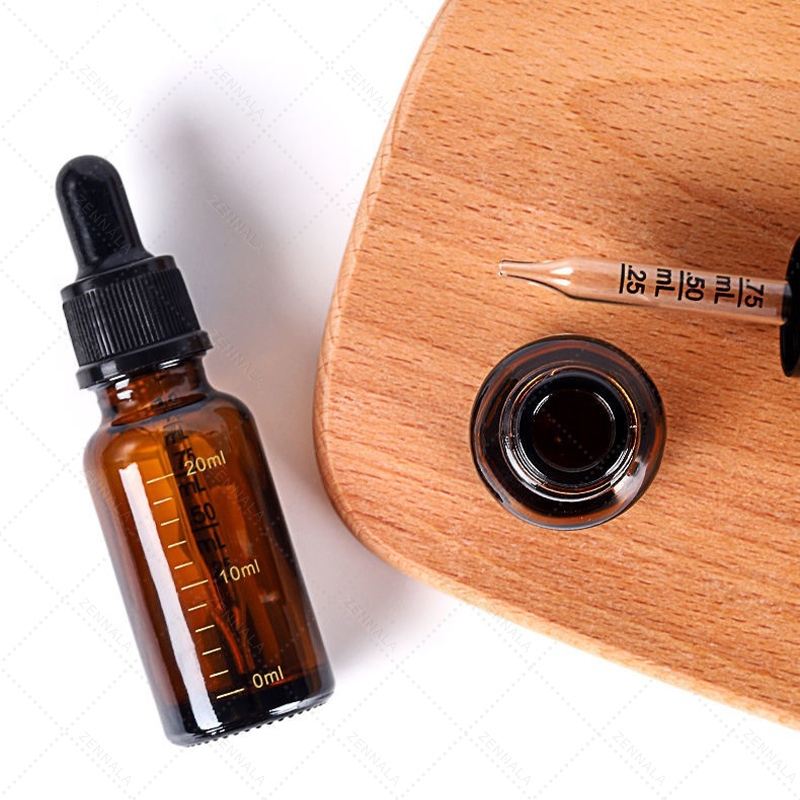 ขวดหยดสีชา ขวดแก้ว หลอดหยดมีสเกล Amber Glass Dropper Bottle