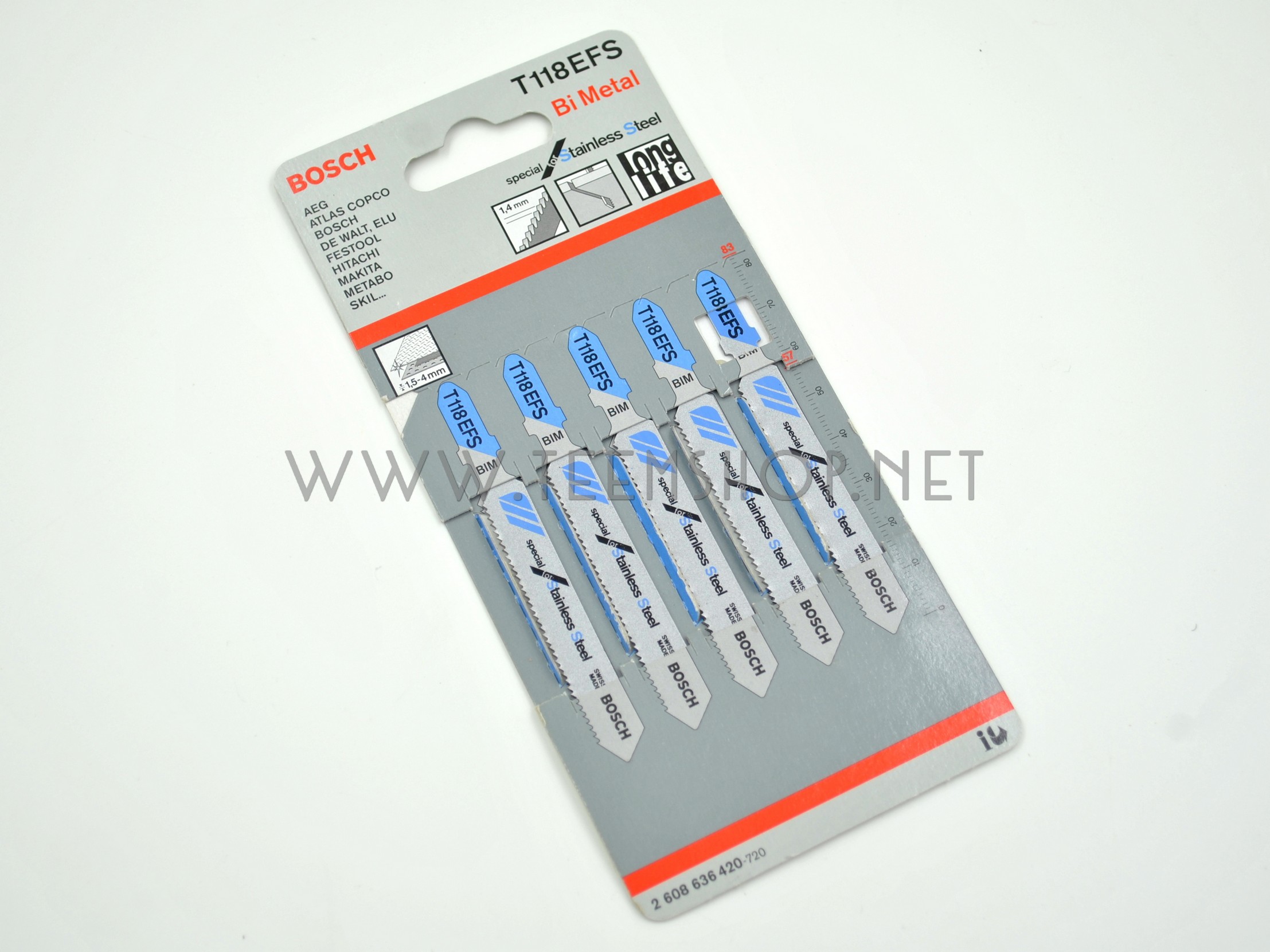 2608636420 BOSCH ใบเลื่อย T118EFS สเตนเลส 5pcs./pack