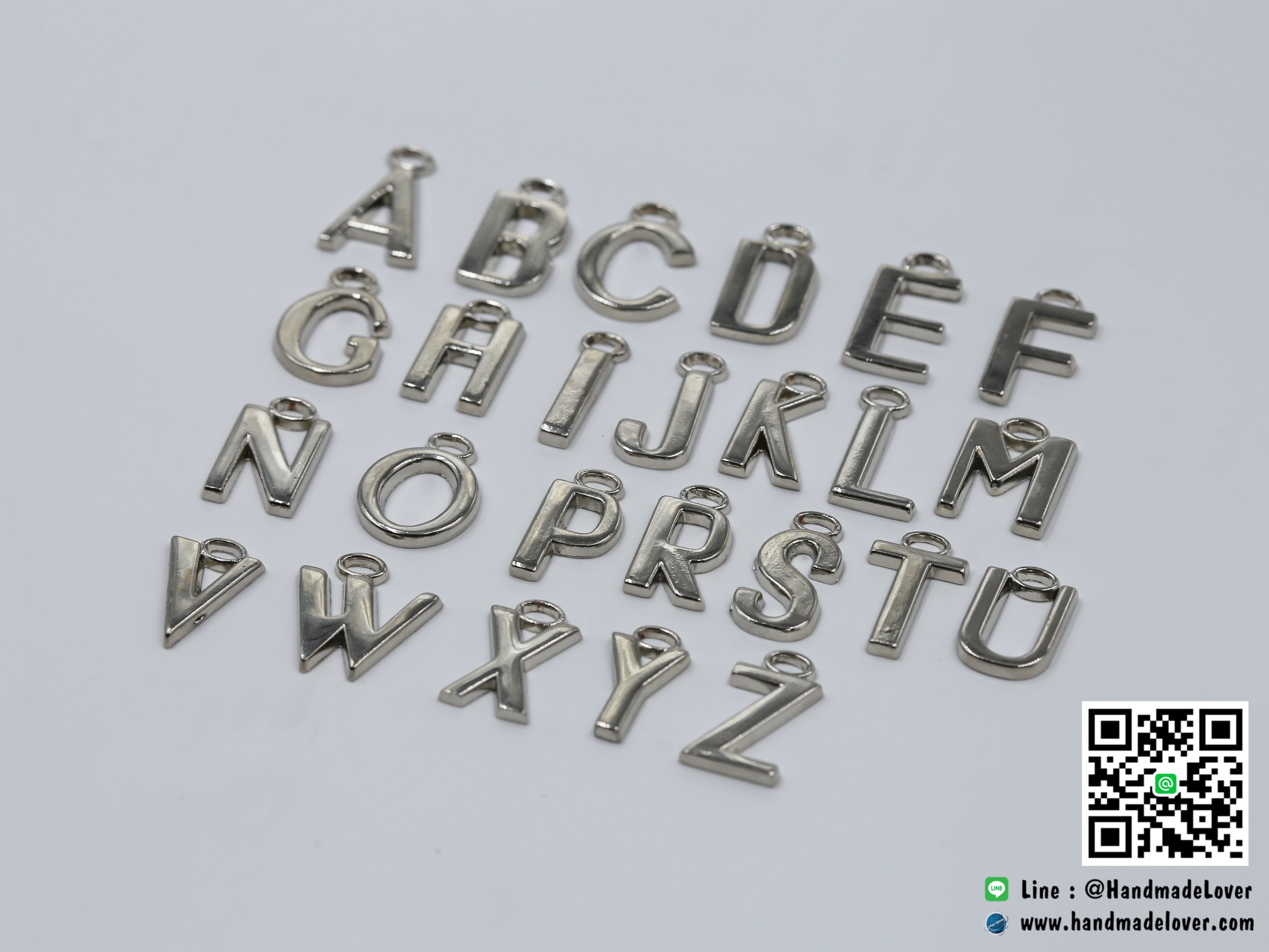 จี้ตัวอักษร โรเดียม รูป ตัว "A-Z" [ใหญ่]