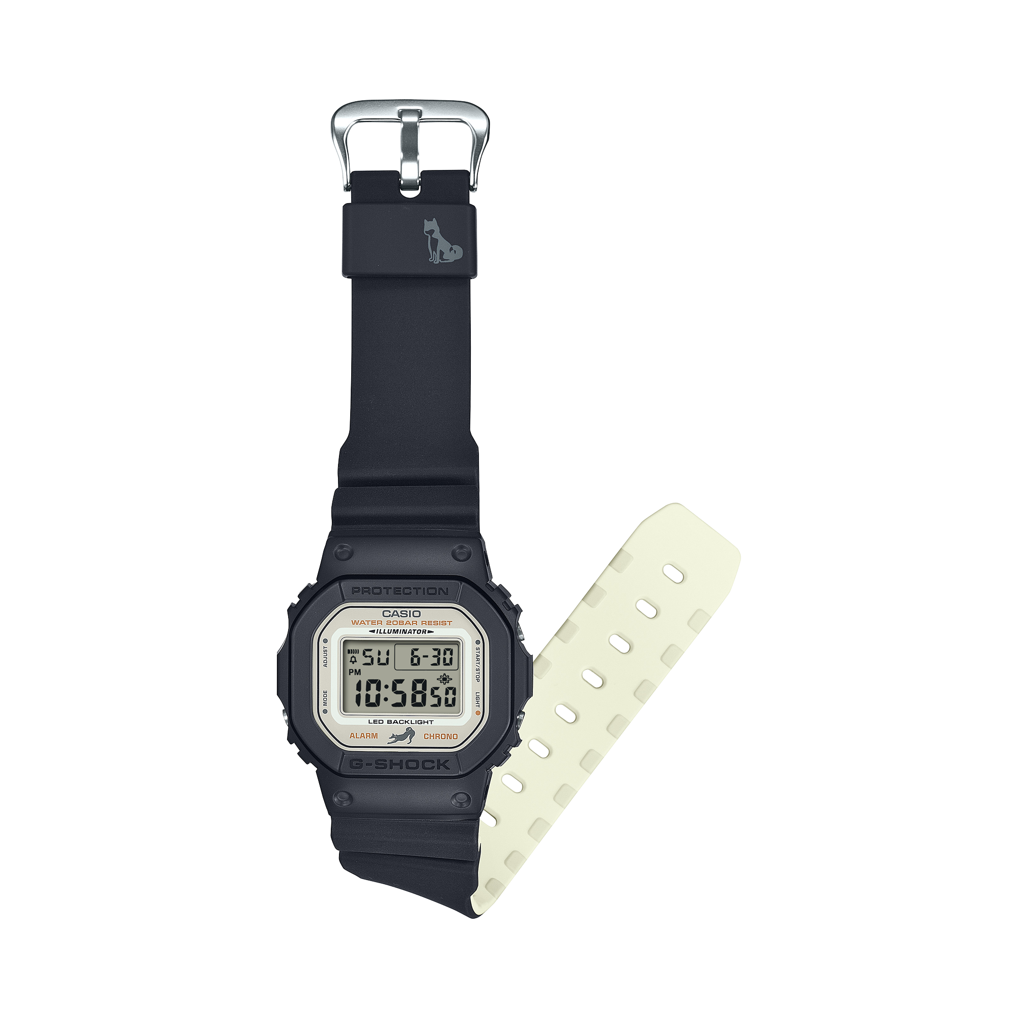 นาฬิกา คาสิโอ Casio G SHOCK Limited รุ่น DW-5600SHB-1 Japan Limited Shiba Inu series ของแท้ รับประกัน1ปี