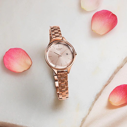 นาฬิกา คาสิโอ Casio SHEEN 3-HAND Analog SHE-4062 series รุ่น SHE-4062PG-4A ของแท้ รับประกัน1ปี