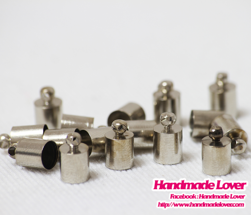 ที่เก็บปลายเชือก สีนิเกิล ขนาด 6 มิล. [แพ็ค 10 ชิ้น]