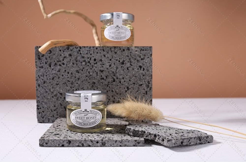 พร็อพแผ่นหินตัด Travertine พร็อพถ่ายรูป Stone Display Prop มี 2 สี 2 ขนาดให้เลือก