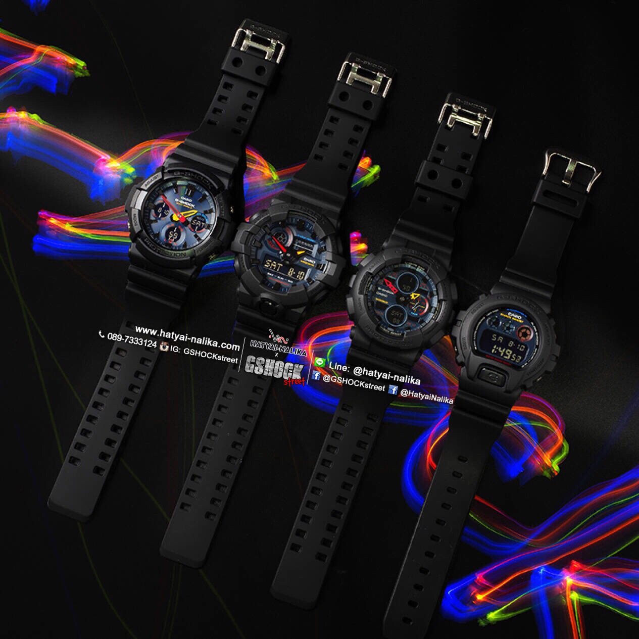 นาฬิกา Casio G-Shock Special color Basic Jet Black Multi-color series รุ่น GA-700BMC-1A ของแท้ รับประกัน1ปี