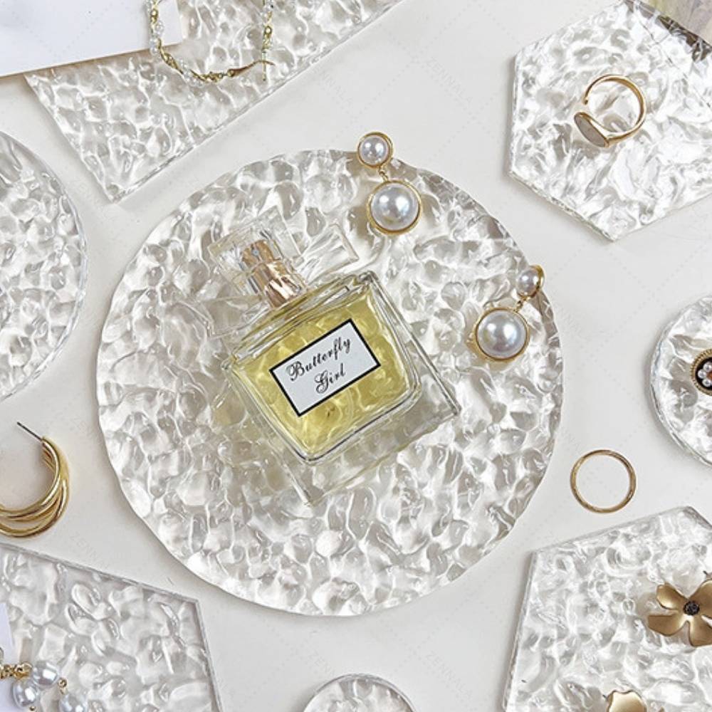 แท่นวางสินค้า แผ่นอะคริลิค ลายคลื่นน้ำ มีหลายขนาดให้เลือก