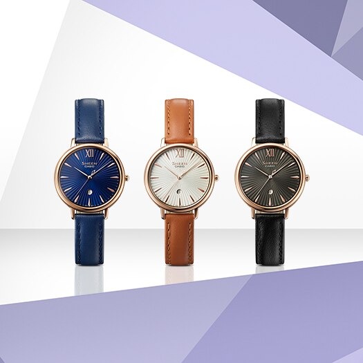 นาฬิกา คาสิโอ Casio SHEEN SAPPHIRE CRYSTAL คริสตัลแซฟไฟร์ SHE-4534 series รุ่น SHE-4534PGL-2A ของแท้ รับประกัน1ปี