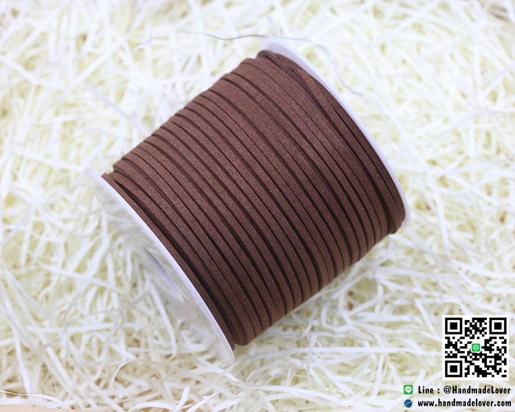 เชือกหนังชามุด สีน้ำตาล (3 mm.)