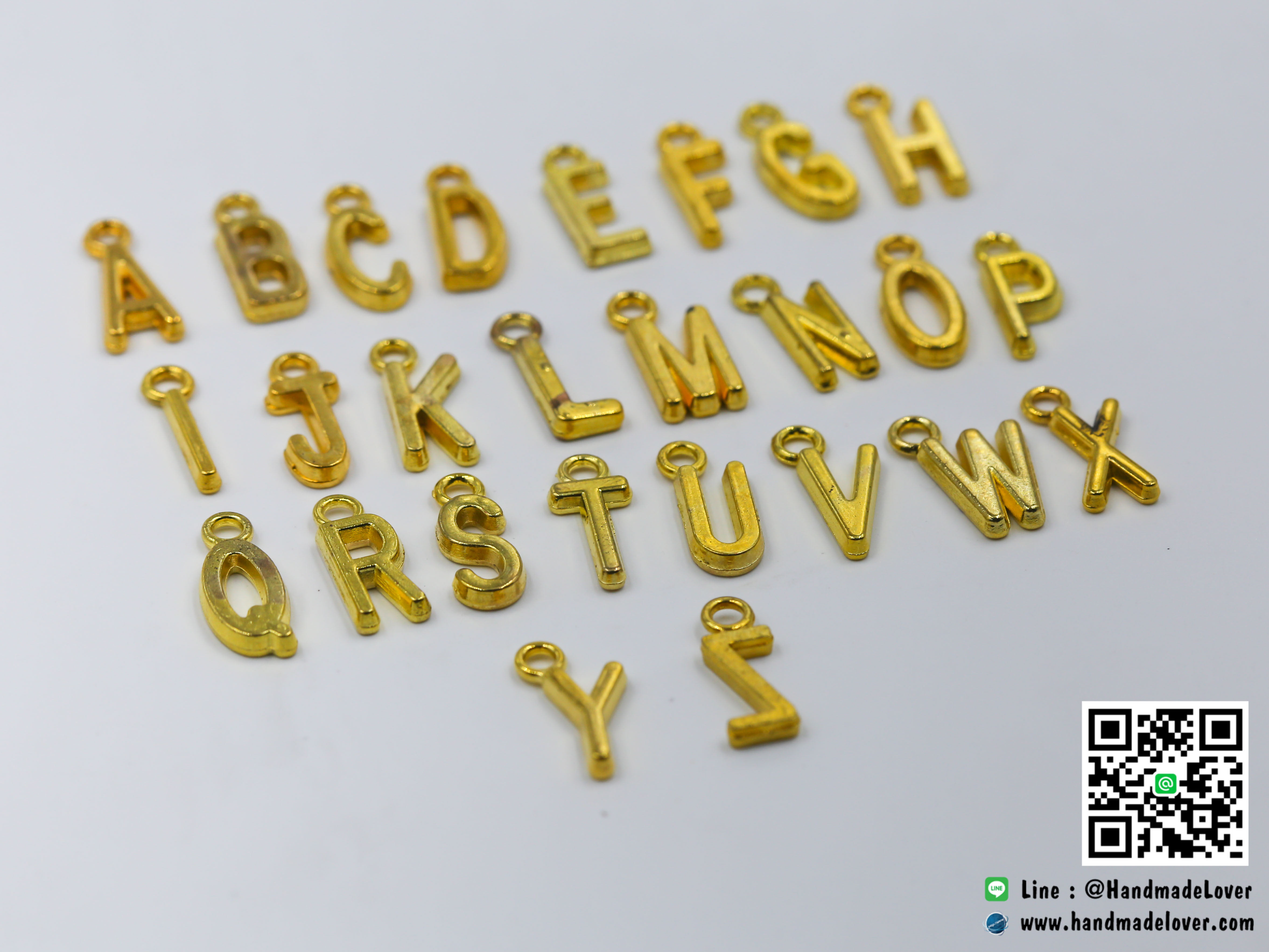 จี้,ตัวห้อยซิปโลหะ สีทอง ตัว "A-Z" แบบห้อย