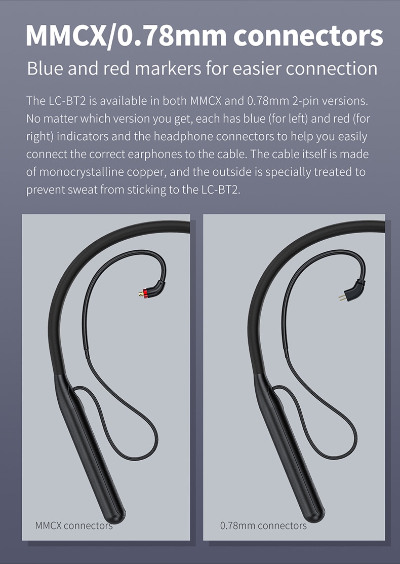 ขาย FiiO LC-BT2 สายหูฟังพร้อมไมค์รองรับ Bluetooth5.0 aptX LL/LDAC