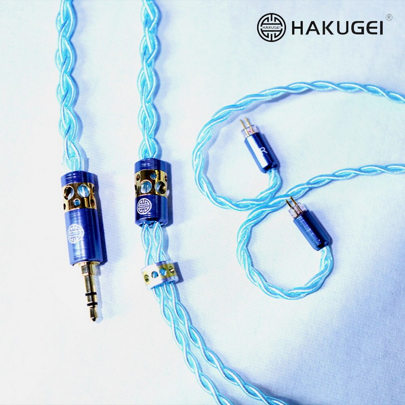 ขาย Hakugei Galaxy สายอัพเกรดหูฟัง Litz 6N OCC ชุบเงิน หุ้มฉนวนใส PE สีฟ้า