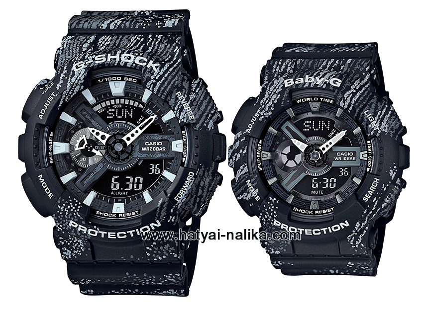 นาฬิกา คาสิโอ Casio G-Shock x BABY-G เซ็ตคู่รัก Textile pattern series รุ่น GA-110TX-1A x BA-110TX-1A Pair set ของแท้ รับประกัน 1 ปี