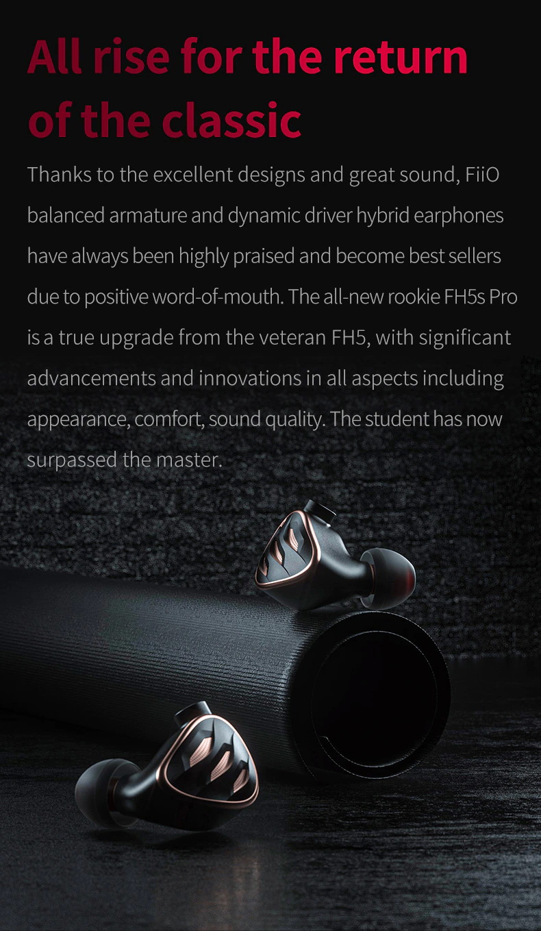 ขาย FiiO FH5S PRO หูฟัง 4 ไดรเวอร์ 2DD+2BA ประกันศูนย์ไทย