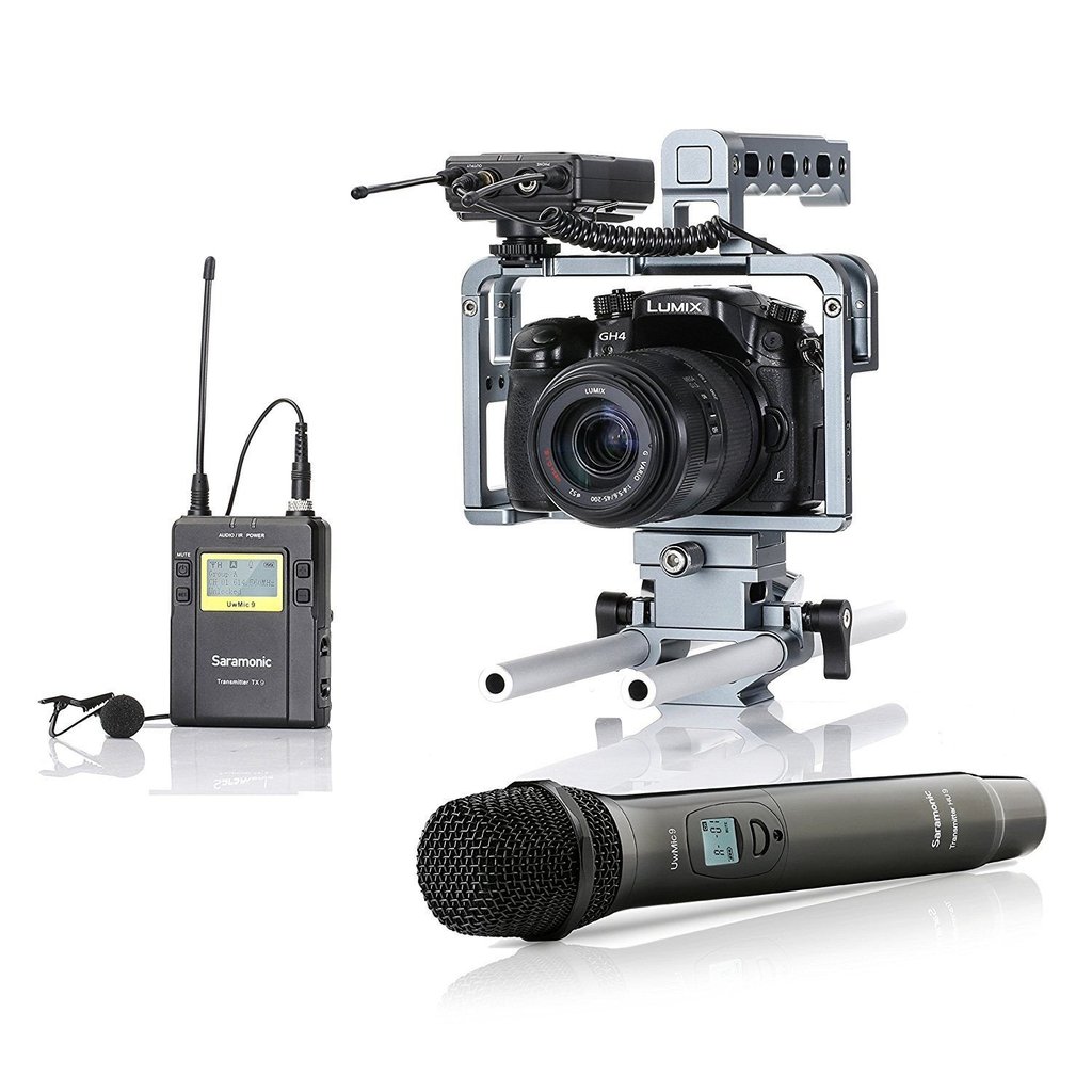 Saramonic UWMIC9 UHF Wireless Lavalier + Handheld Microphone System with Bodypack Transmitter + Lav