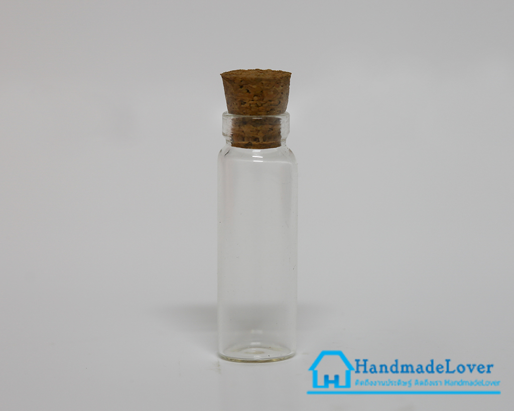 ขวดแก้วจิ๋ว (ฝาจุกไม้ก๊อก) ขนาด 11 x 34มม. (2.1 ml) [มีราคาส่ง]