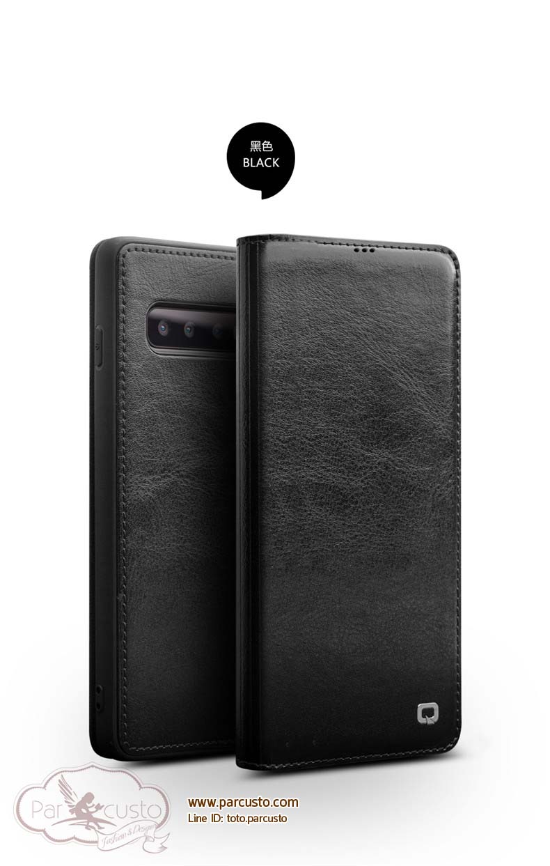 เคสหนังแท้ Samsung Galaxy S10 และ S10 Plus ผิวมัน (โปรดระบุรุ่น) จาก QIALINO [Pre-order]