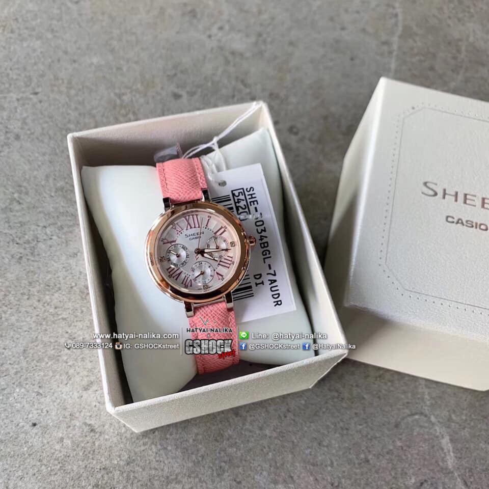 นาฬิกา คาสิโอ Casio SHEEN PINK COLOR SERIES รุ่น SHE-3034BGL-7A ของแท้ รับประกัน1ปี