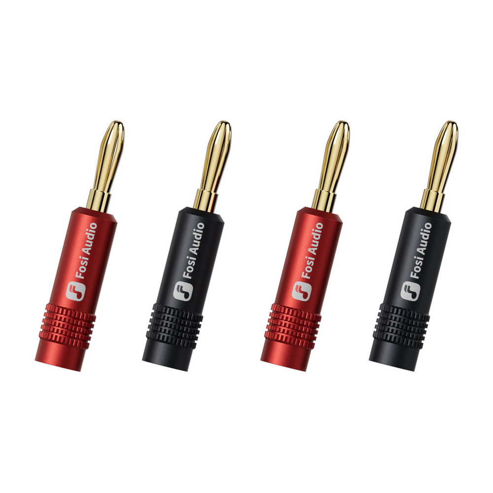Fosi Audio DIY Banana (ดำแดง) ปลั๊กกล้วย ผลิตจากอลูมิเนียมอัลลอยด์เกรดอากาศยาน 2คู่ 4ชิ้น ประกันศูนย์ไทย