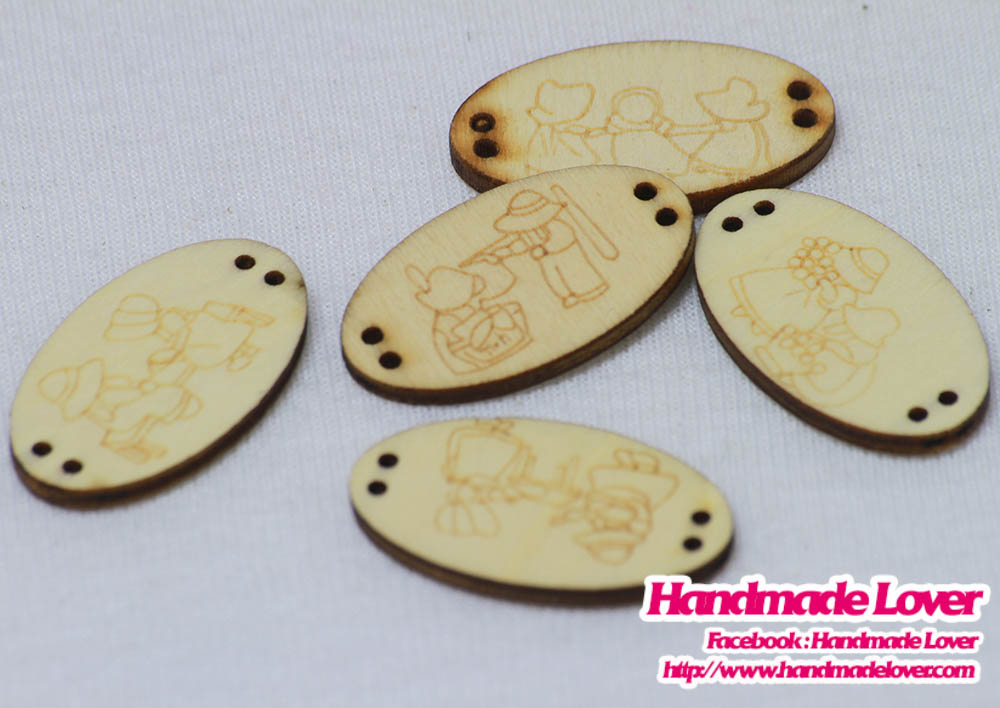 ป้ายไม้ Handmade คละแบบ (แพ๊ค 5 ชิ้น)