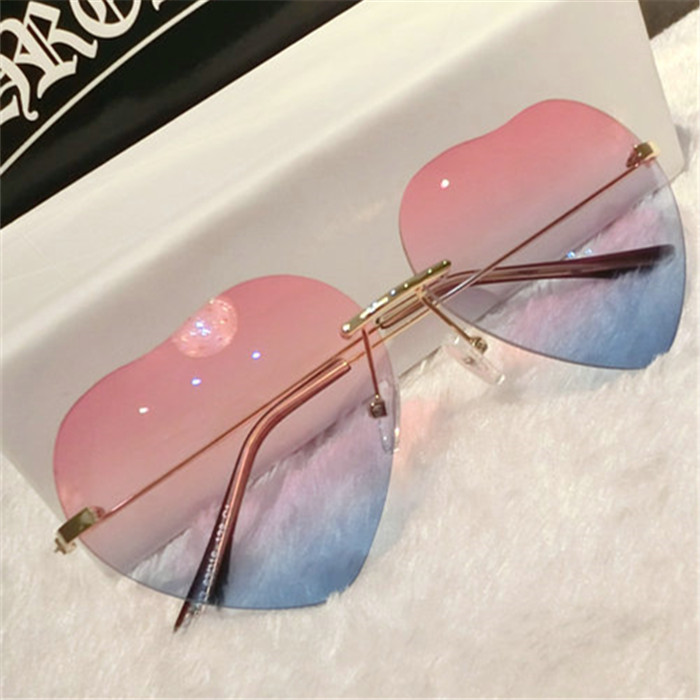 แว่นตา รูปหัวใจ ฮาราจูกุ (Harajuku) สีชมพู-ฟ้า