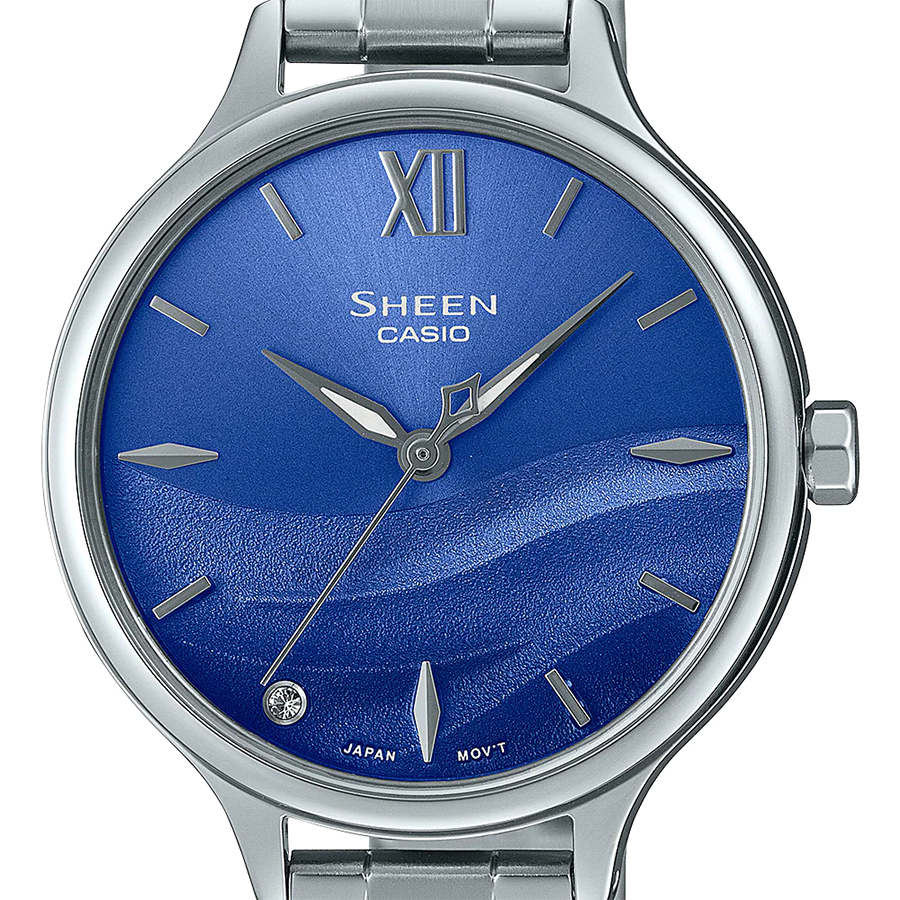 นาฬิกา คาสิโอ Casio SHEEN SAPPHIRE CRYSTAL คริสตัลแซฟไฟร์ SHE-4550 series รุ่น SHE-4550D-2B ของแท้ รับประกัน1ปี