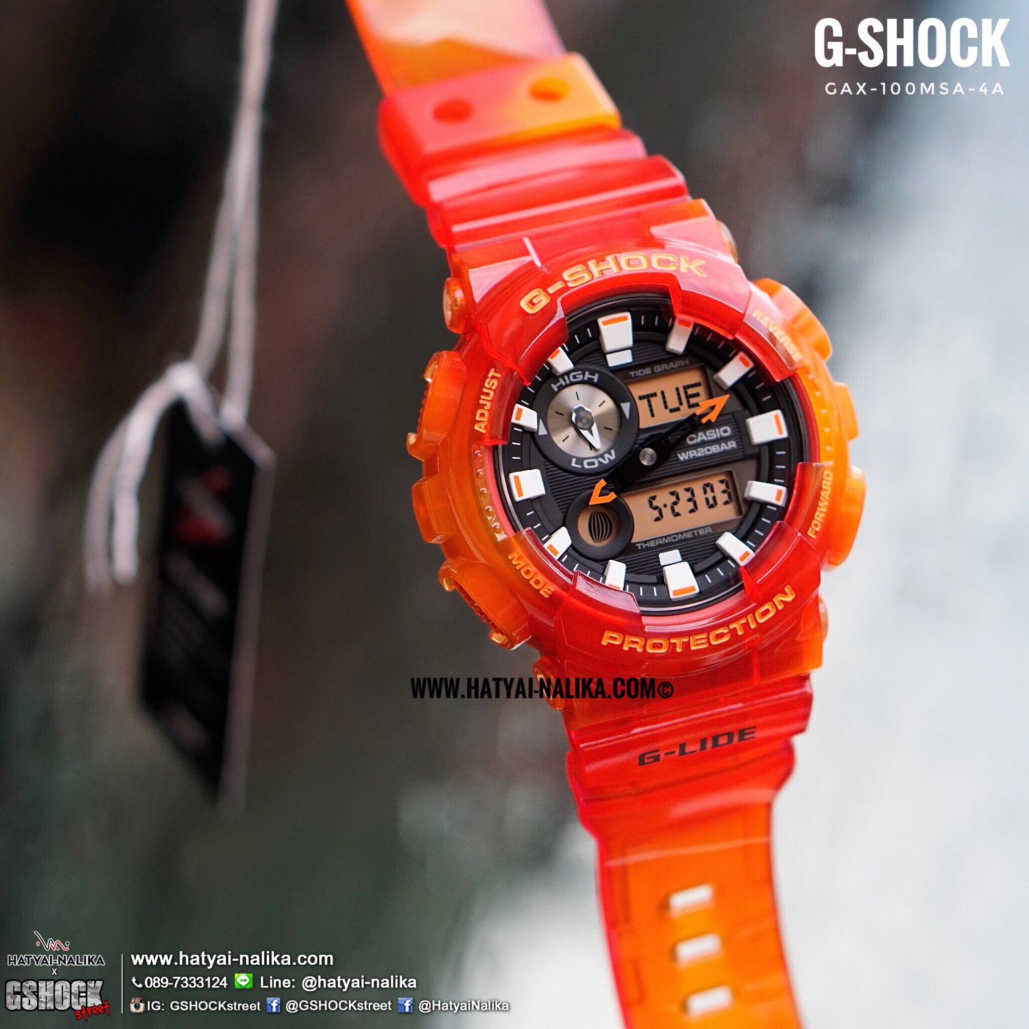 นาฬิกา Casio G-Shock G-LIDE GAX-100 Marine Summer Jelly series รุ่น GAX-100MSA-4A ของแท้ รับประกัน1ปี