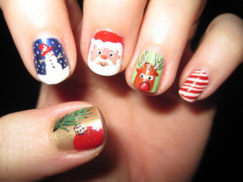 ลายเพ้นท์เล็บ วันคริสต์มาส christmas nails art