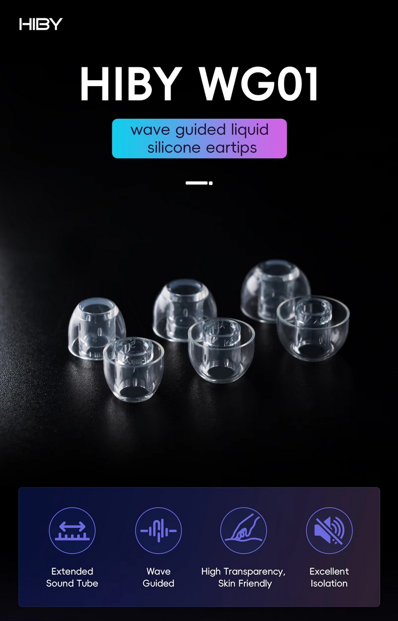 [PreOrder] HiBy WG01 จุกหูฟังซิลิโคนเหลว แยกเสียงได้ดี โปร่งใสสูง เป็นมิตรกับผิว จำนวน 3 คู่ S/M/L