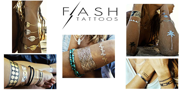 Flash Tattoo , Gold foil metallic tattoos  สติ๊กเกอร์แทททู สีเงิน สีทอง สีทองแดง สีเมทัลลิค