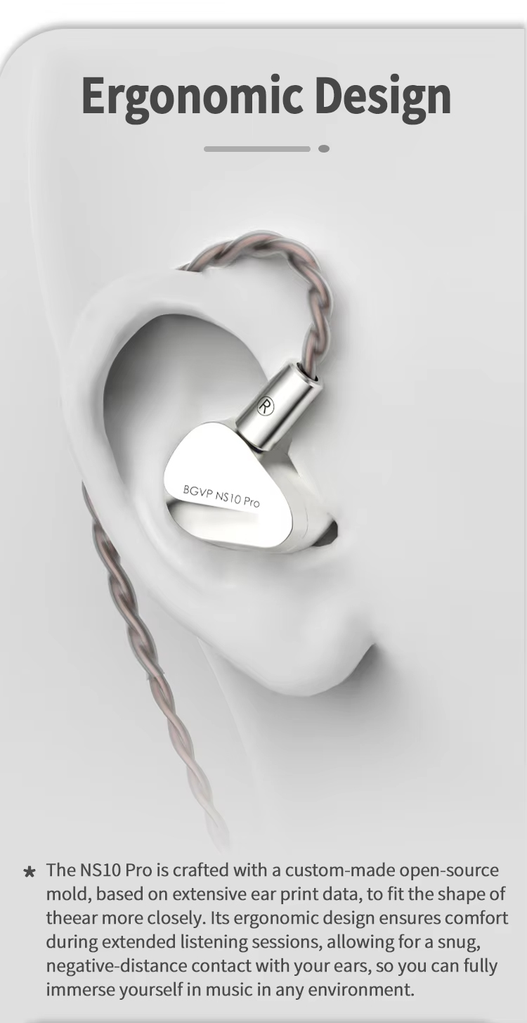 BGVP NS10Pro หูฟัง IEMs 10 ไดรเวอร์ 8BA+2DD สายชุบเงิน เปลี่ยนท่อนำเสียงได้ รองรับ Hi-Res ประกันศูนย์ไทย