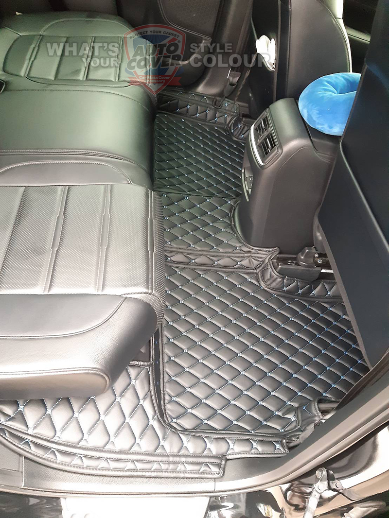 พรมปูพื้นรถยนต์ 6D รถ HONDA CRV (Gen 5) 2019-2023 รุ่น 5 ที่นั่ง พรมรถยนต์ชุดเต็มคันรวมแผ่นท้ายและหลังพนักพิง จำนวน 6 ชิ้น