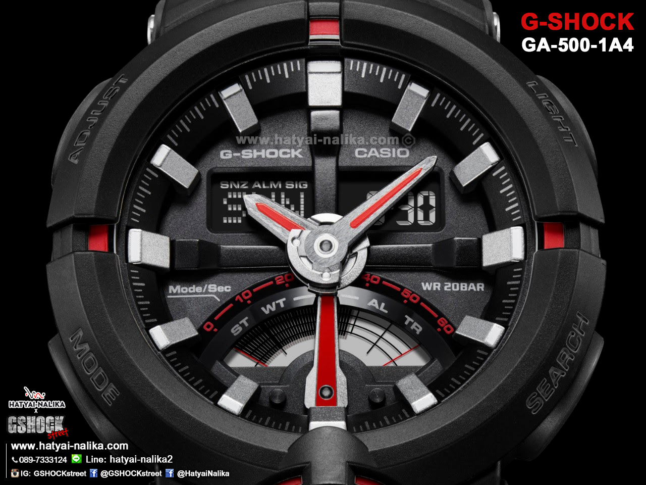 นาฬิกา Casio G-Shock Standard ANALOG-DIGITAL รุ่น GA-500-1A4 ของแท้ รับประกัน1ปี