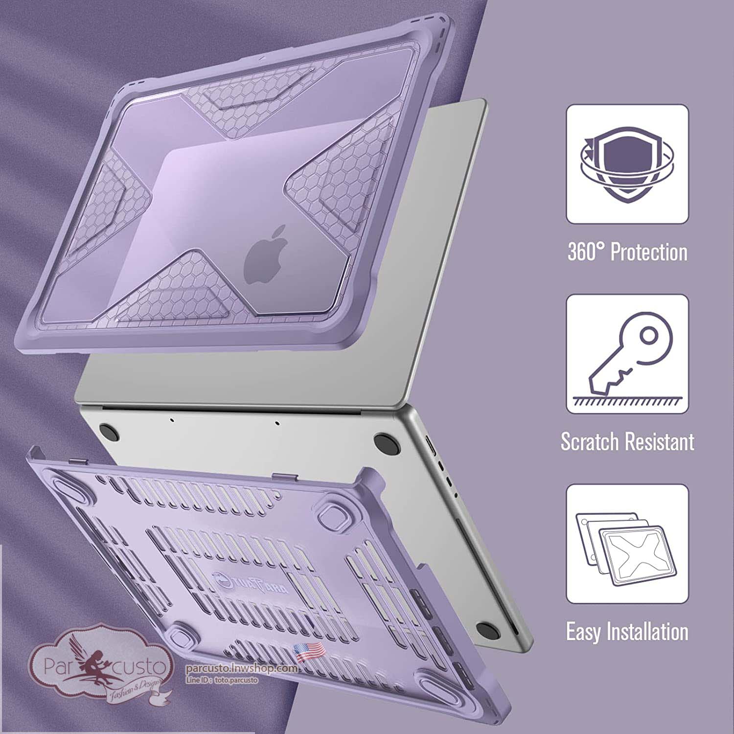 เคสกันกระแทก MacBook Pro 14 Inch A2442 (2021 2022) [Heavy Duty] จาก Fintie [Pre-order USA]