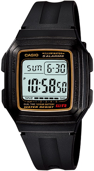 นาฬิกา คาสิโอ Casio 10 YEAR BATTERY รุ่น F-201WA-9A ของแท้ รับประกัน 1ปี