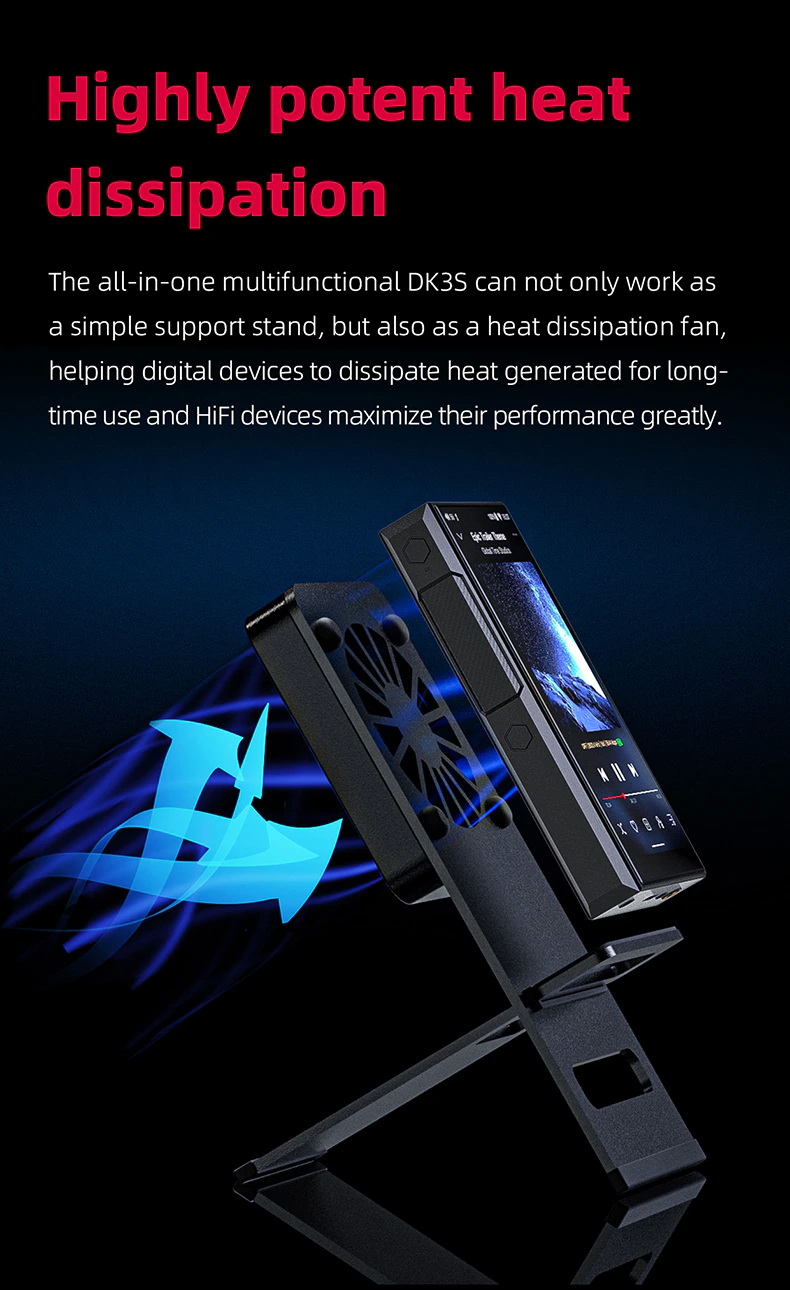 ขาย FiiO DK3S Stand ขาตั้งและพัดลมระบายความร้อน สำหรับเครื่องเล่นพกพา