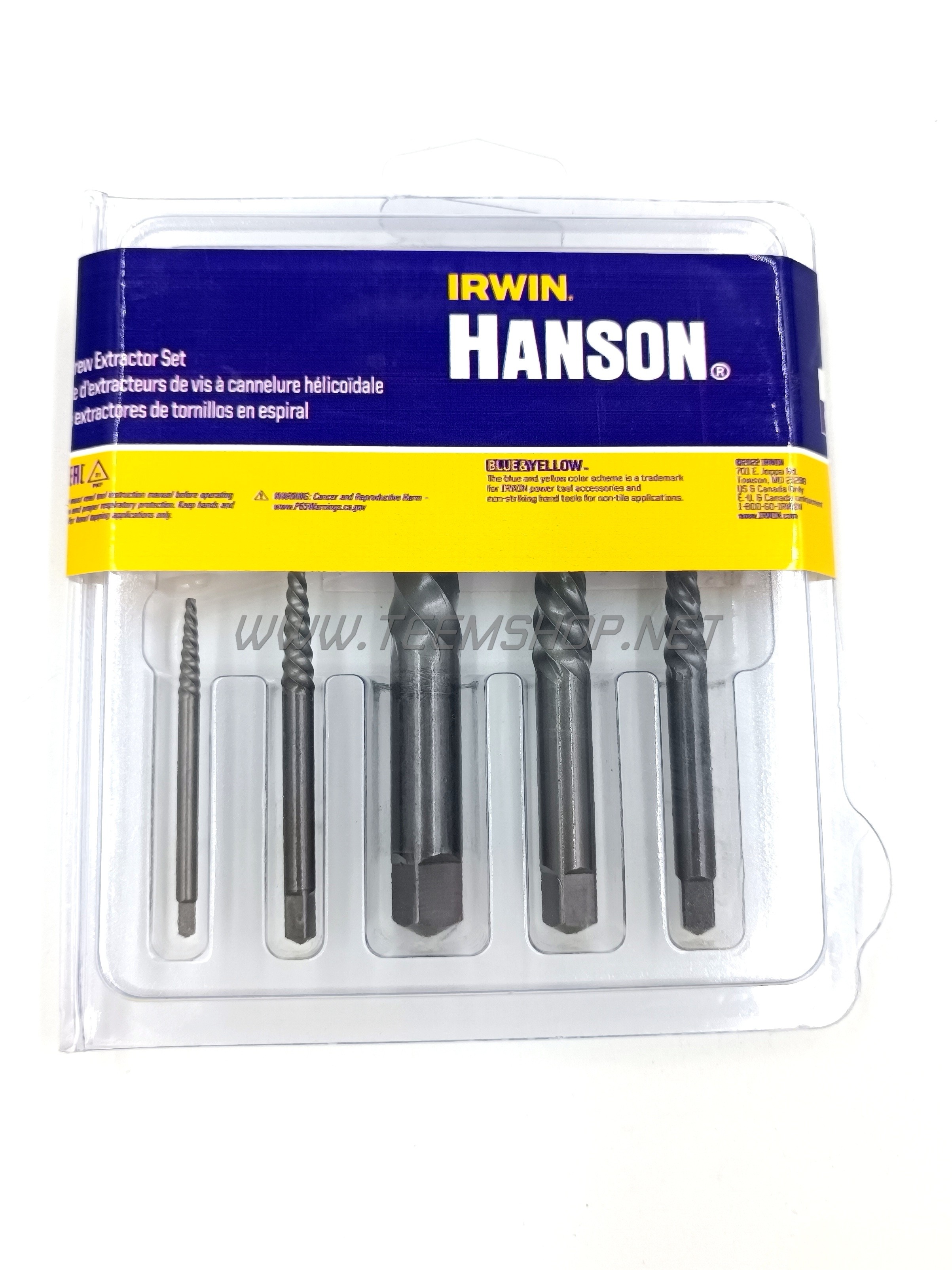 IRWIN ถอนเกลียวซ้าย 5 ตัวชุด EX1-EX5 Hanson 53535 made in USA