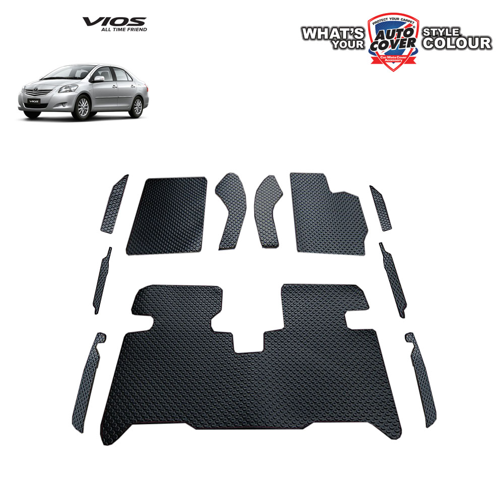 พรมปูพื้นรถยนต์ รถ TOYOTA VIOS ปี 2008-2012 พรมกระดุม ชุดภายในห้องโดยสาร จำนวน 11 ชิ้น