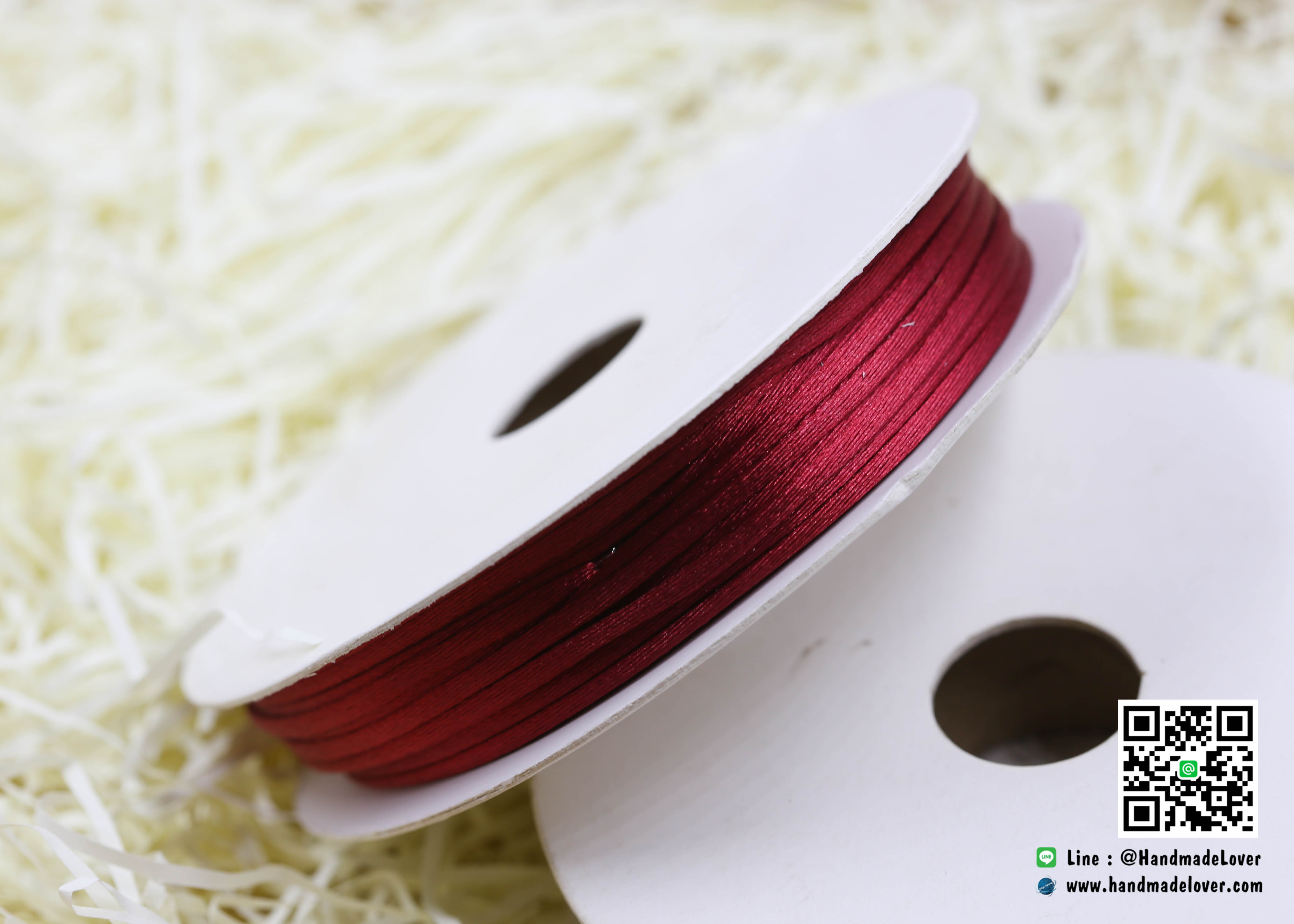 เชือกหางหนู สีเลือดหมู [101] ขนาด 2 มิล [อย่างดี เนื้อนุ่ม]