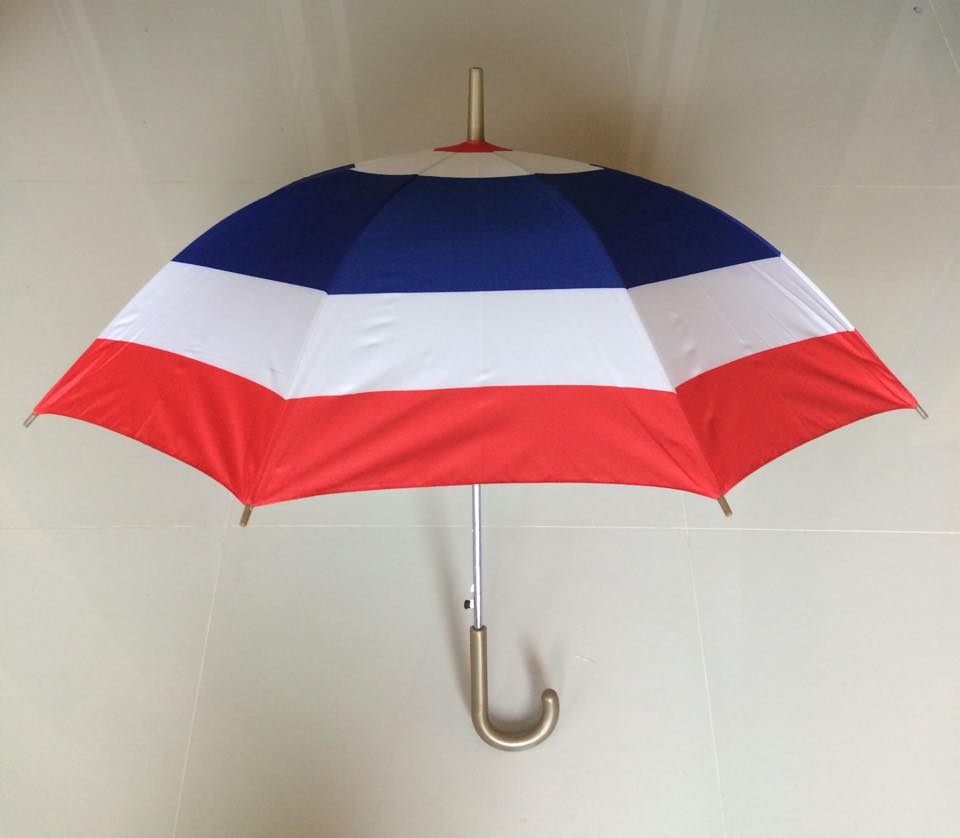 ร่มลายธงชาติ 22 นิ้ว ผ้าUV โครงโลหะ ออโต้เปิด ด้ามจับงอ
