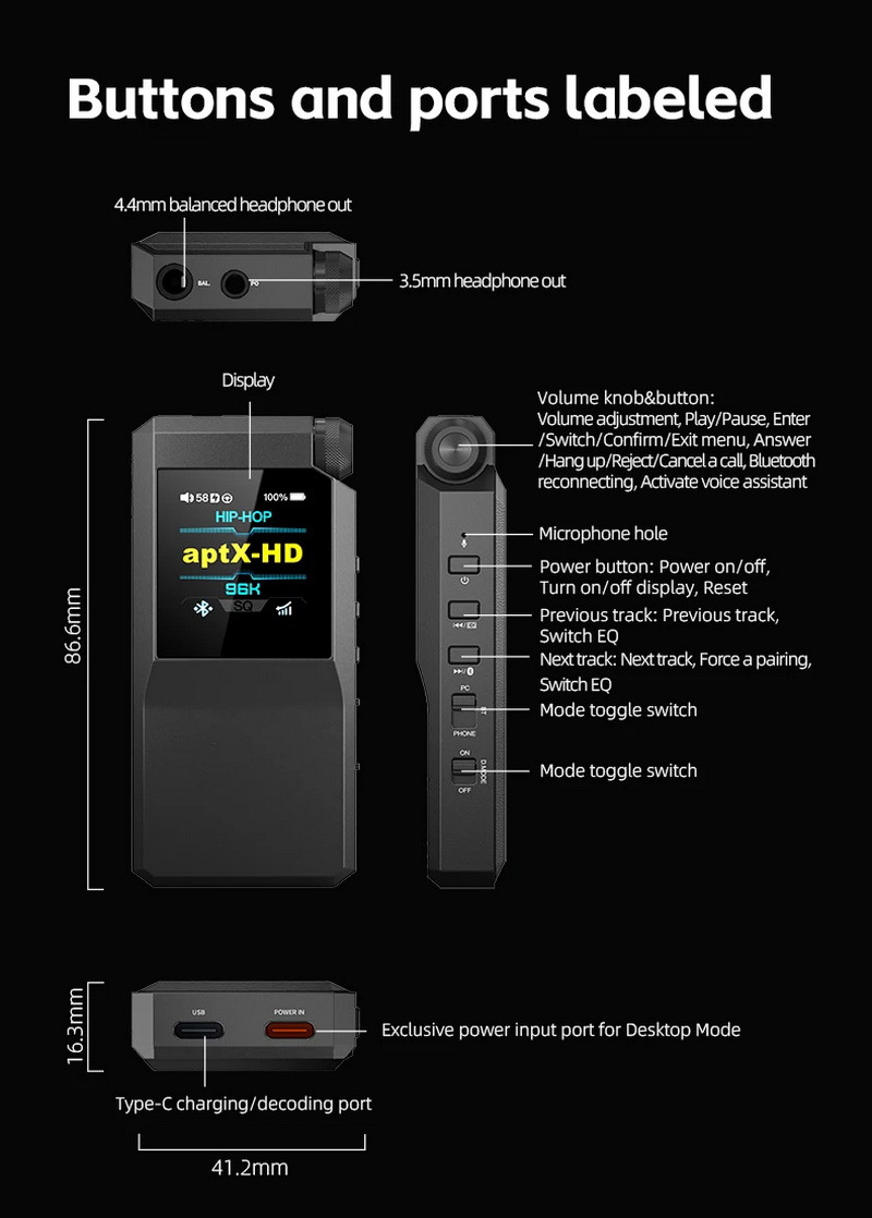 FiiO BTR17 Bluetooth DAC/AMP พกพาชิป ES9069x2+THX AAA 78+ x2 รองรับ MQA Dual Hi-Res ประกันศูนย์ไทย