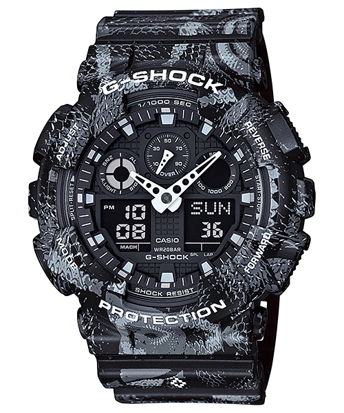 นาฬิกา Casio G-SHOCK x MARCELO BURLON Limited Edition รุ่น GA-100MRB-1A ลายงู (นำเข้า Japan) ของแท้ รับประกัน 1 ปี