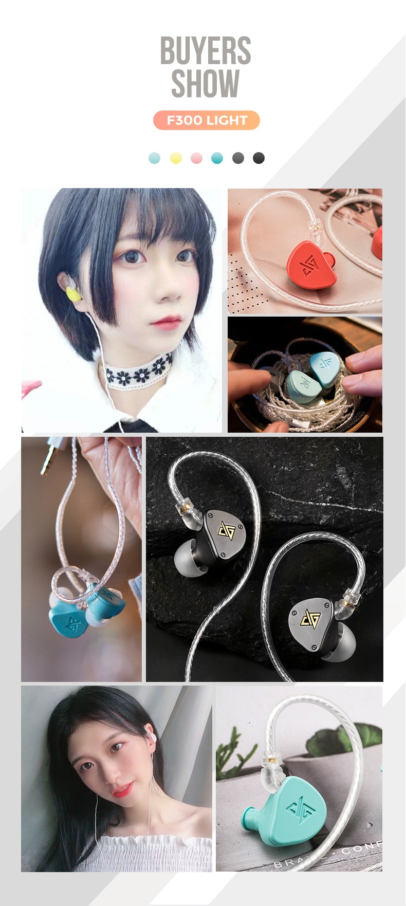 ขาย Auglamour F300 Light หูฟัง Dynamic พร้อมไมค์ สายทองแดง single crystal ชุบเงิน