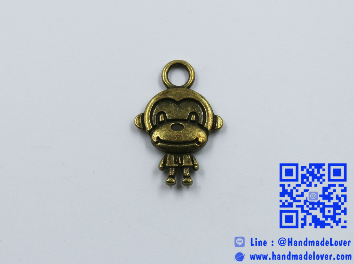 จี้,ตัวห้อยซิป รูปลิง สีทองรมดำ