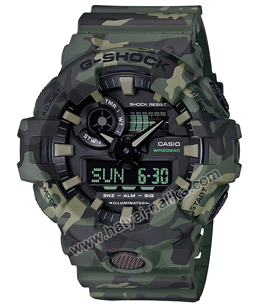 นาฬิกา Casio G-Shock Limited GA-700CM Camouflage series รุ่น GA-700CM-3A (พรางเขียว) ของแท้ รับประกัน1ปี